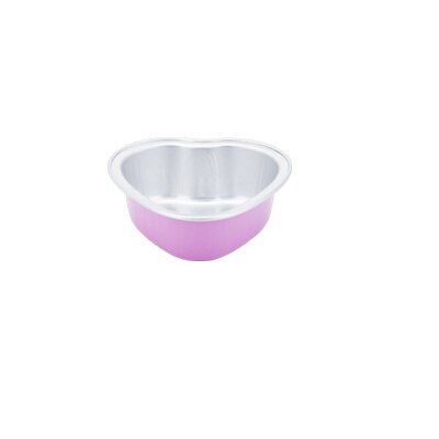 Mini taza de aluminio con forma de corazón para postre, taza desechable para comida, pudín, Mousse, contenedor de gelatina, molde para hornear cupcakes, 10 Uds.: Rosa