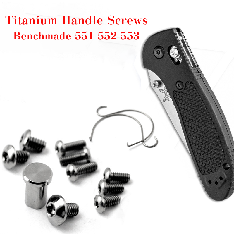 Komplett uppsättning skruvar i titanlegering för knivhandtag för benchmade griptilian 551 552 553 specialtillverkade edc-fickor, vikbara gör-det-själv-spikdelar