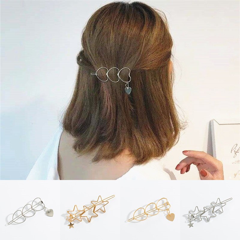 Metalen Liefde Hart Haar Clips Hollow Star Haarspeld Haar Pin Vrouwen Haar Accessoires Hearwear Goedkope