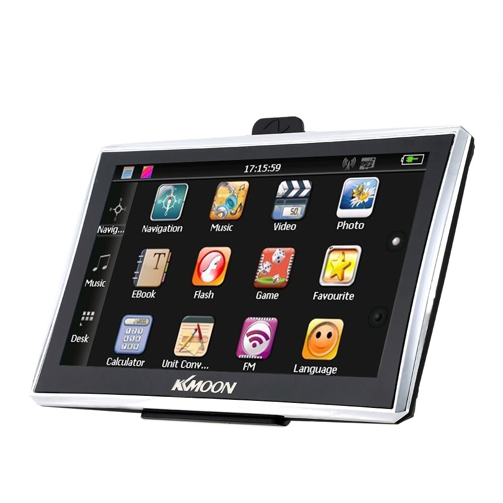 KKmoon-navegador GPS portátil para coche, pantalla táctil HD de 7 pulgadas, 128MB de RAM, 4GB de ROM, FM, MP3, sistema de entretenimiento para coche