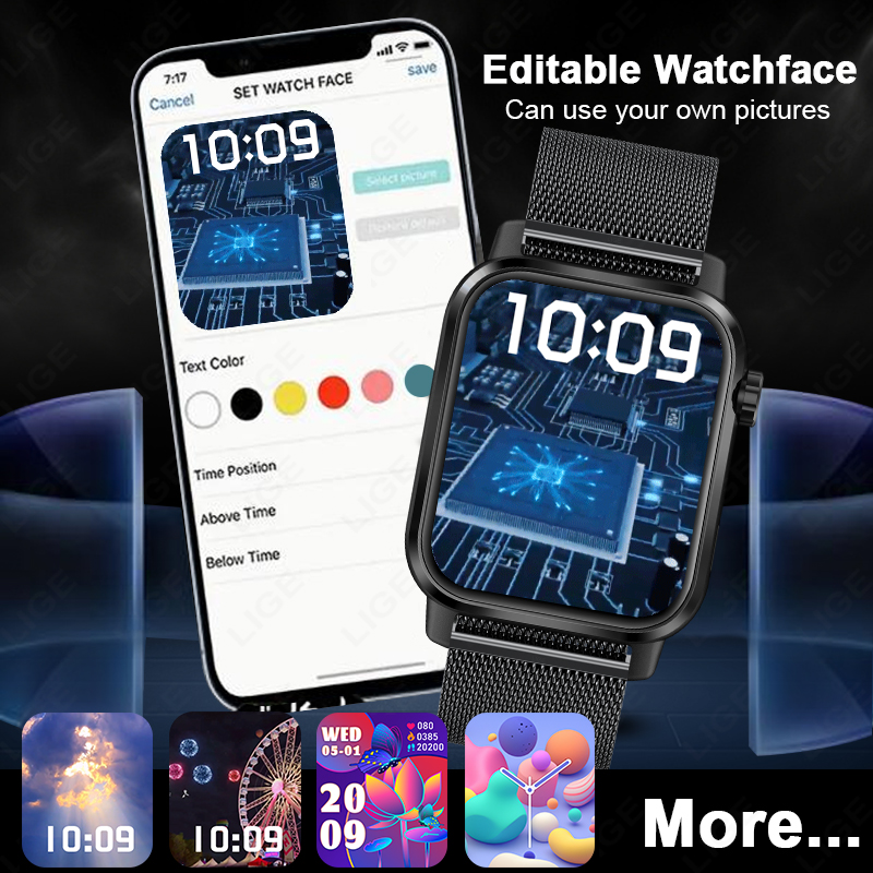 60Hz wysoki pędzel inteligentny zegarek mężczyzna połączenie Bluetooth sportowy naganiacz zwierza zdatność IP68 wodoodporna bransoletka damski Smartwatch dla androida IOS