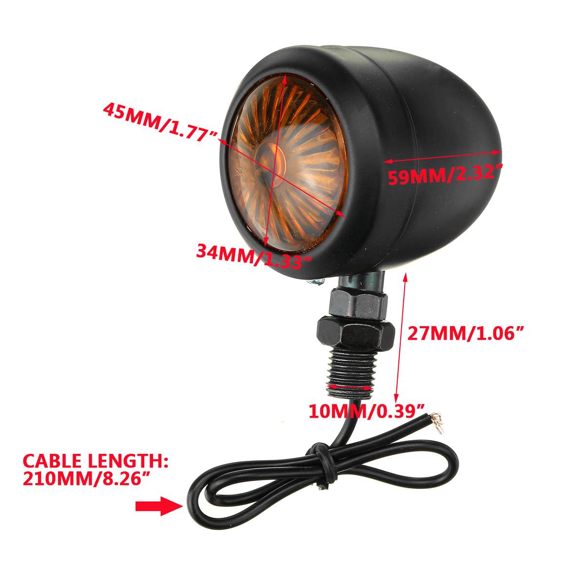 2/4 PCS Motorcycle Turn Signals Indicator Universal 12V Retro Motorbike Signal Lights Metal Blinkers Black Chrome