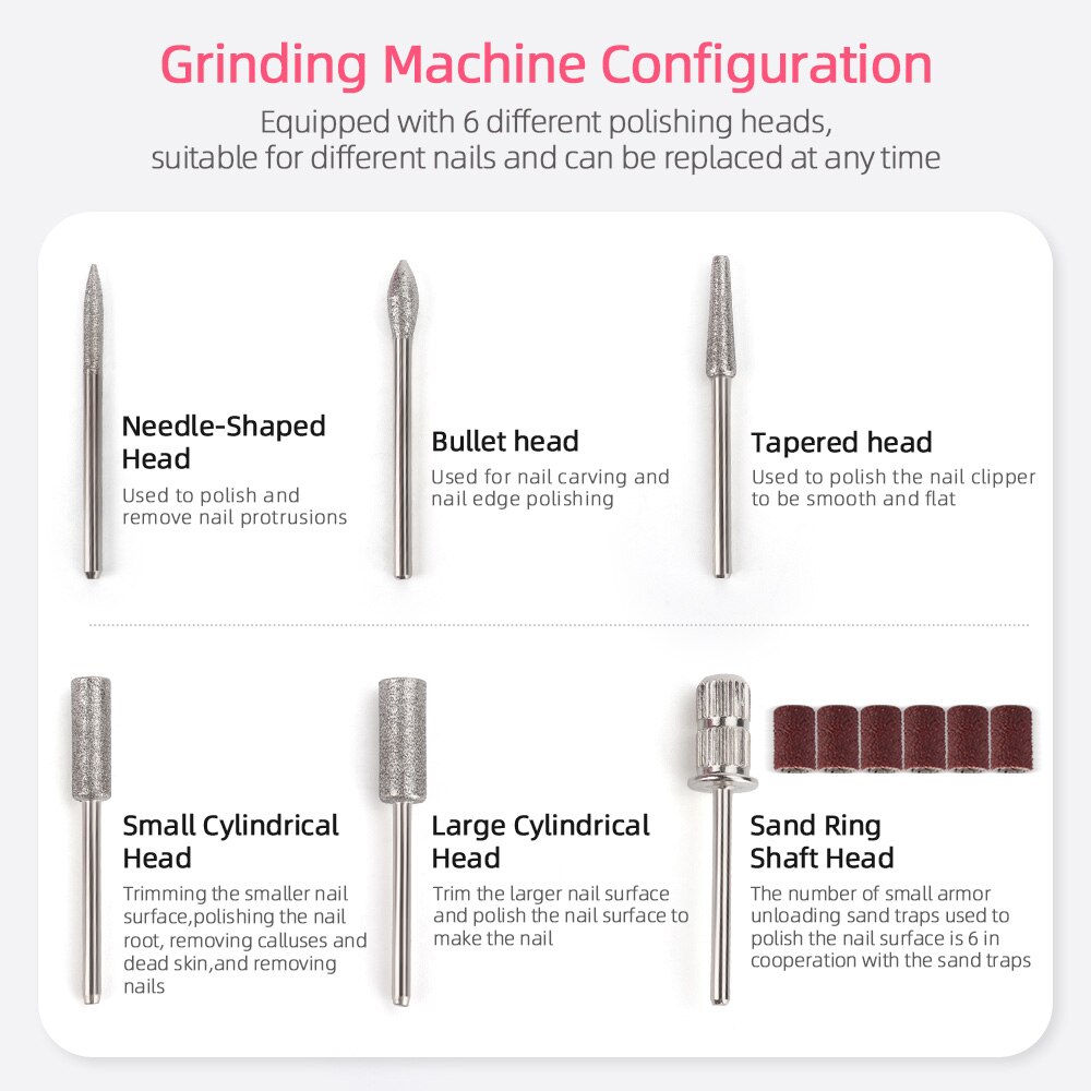 Professionele 30000 RPM Elektrische Nagel Boor Pen Draagbare Handheld Polijst Grinder Nail Art Manicure Machine Frees Set voor Salon Thuisgebruik Gel Polish Remover Gereedschap