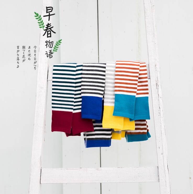 Ragazze collant colore lotta gessato cotone ghette dei bambini