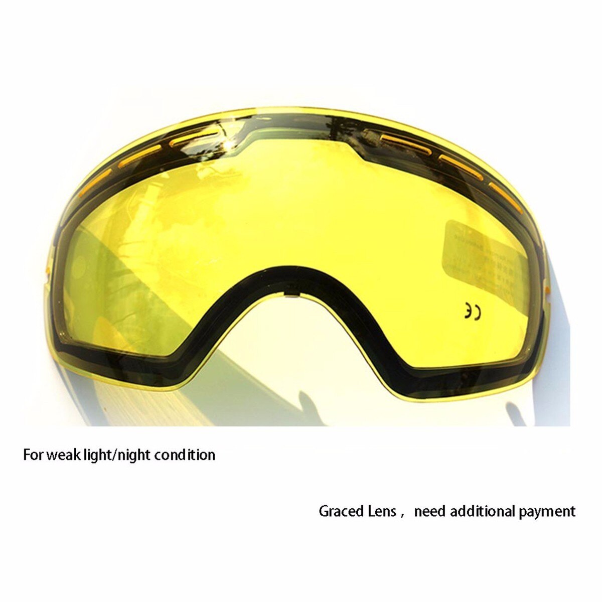 Dubbele Ski Bril Lens Anti-fog UV Bescherming Bril Night Zwak Licht Tint Weer Bewolkt Verhelderende Lens voor GOG-201