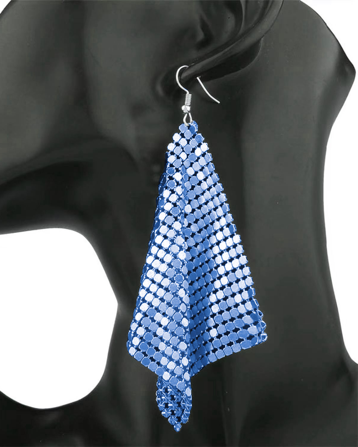 Glanzende Metalen Pailletten Oorbellen Voor Vrouwen Mode Kwastje Geometrische Lange Stijl Earring Verklaring Sieraden Meisjes Wedding Party: Blauw Zink