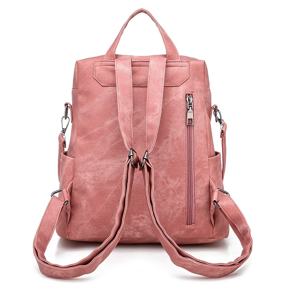 Læder rygsæk kvinder pu taske vintage taske skoletasker til teenagepiger rygsæk kvinde rygsække mochila mujer rygsæk
