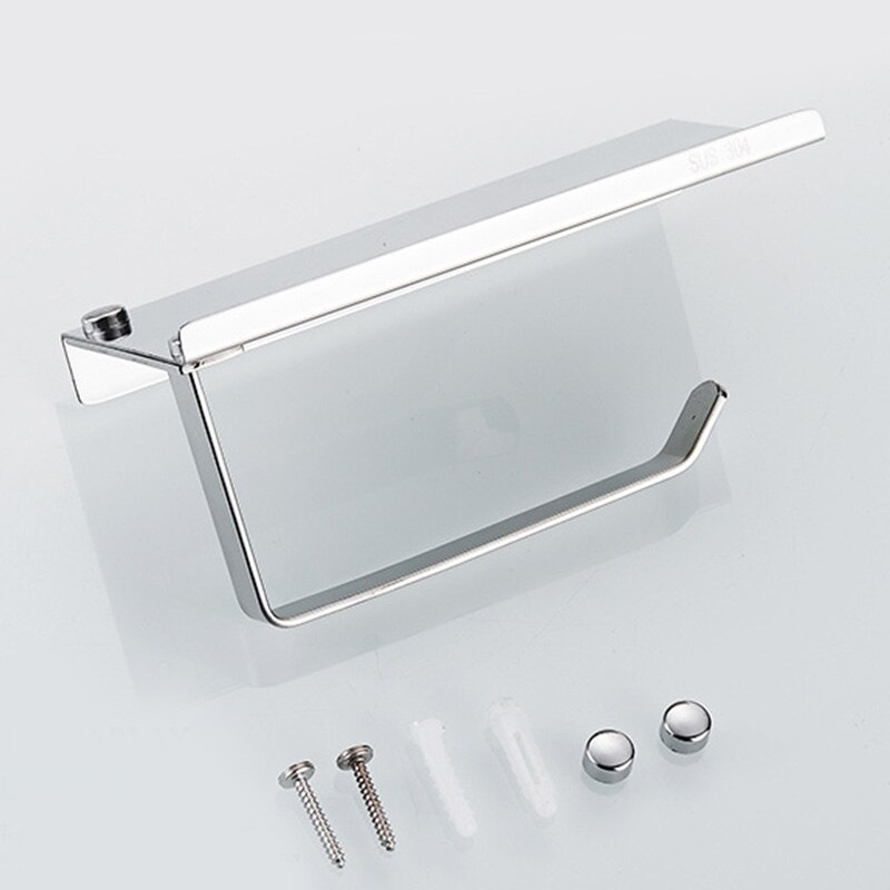 ROVOGO Edelstahl Wc Papier Halfter mit Telefon Selbst, Schlecht Zubehör Gewebe rollen Spender Speicher