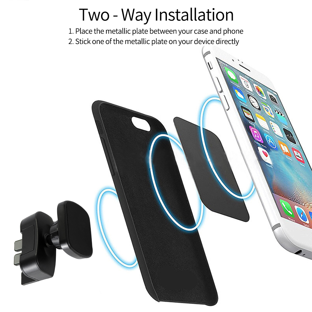 Réinitialisation de montage magnétique universel pour téléphone portable, fente CD de voiture, support de sortie d'air, berceau pour iPhone, GPS, 360 °