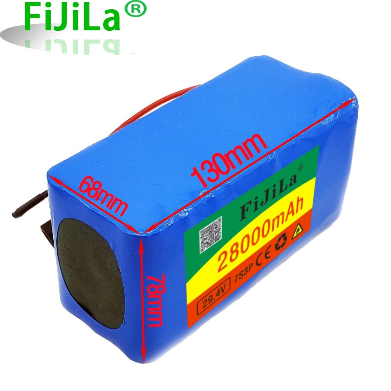 7 s 3p 24v 28ah 18650 batteri li-ion batteripakke 29.4v 28000 mah elektrisk sykkel moped / li-ion batteripakke med bms + lader