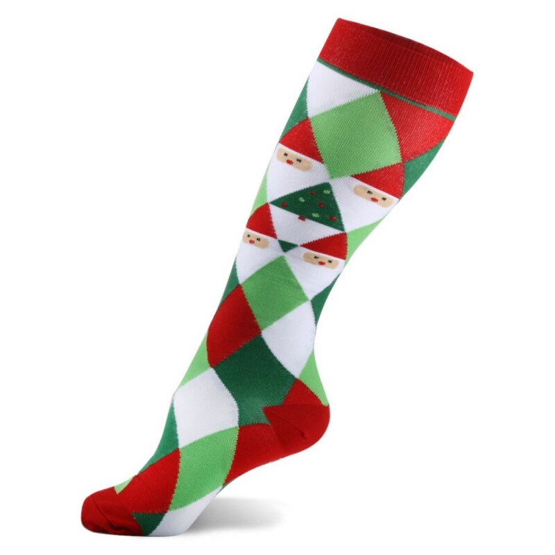 Unisex Kerst Kousen Casual Compressie Lange Sokken Stretch Outdoor Funny Elastische Kalf Stockings1.