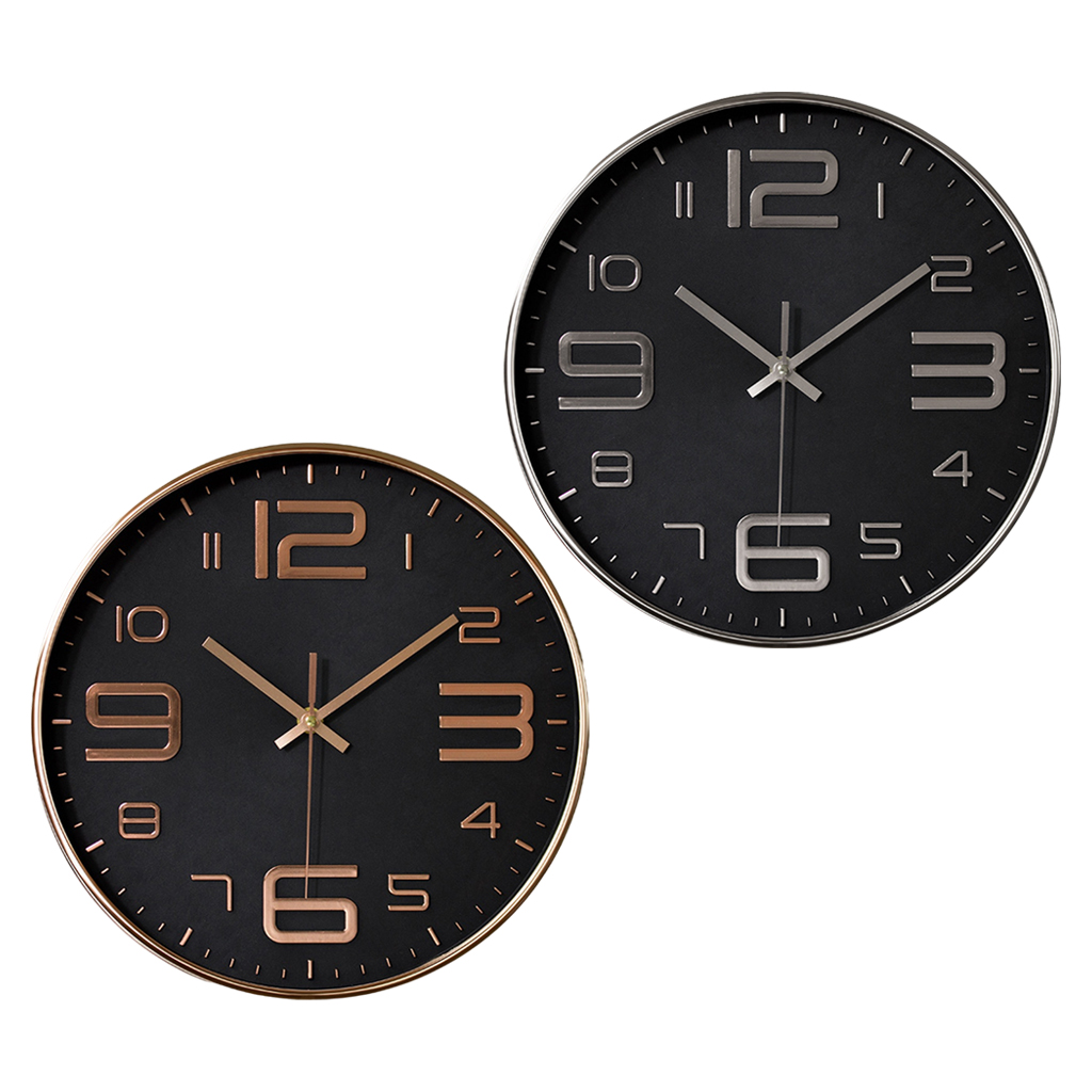 Industrial Large 3D Numbers Wall Clock Quartz Indoor Home Office Decor Easy to Read