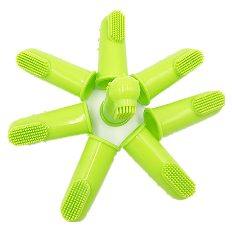 Dog Cat Toothbrush Finger Toy 6pcs Set Dental Hygiene Brushes Food Safety Soft Silicone Pet Finger Toothbrush Puppy DogToys