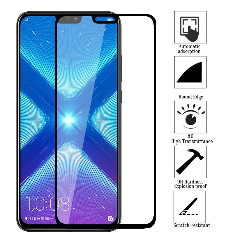 Vidrio protector para Huawei honor 8s protector de pantalla en honor 8 x 8c vidrio templado película de seguridad hauwei fono 8 x c s 3D película cubierta
