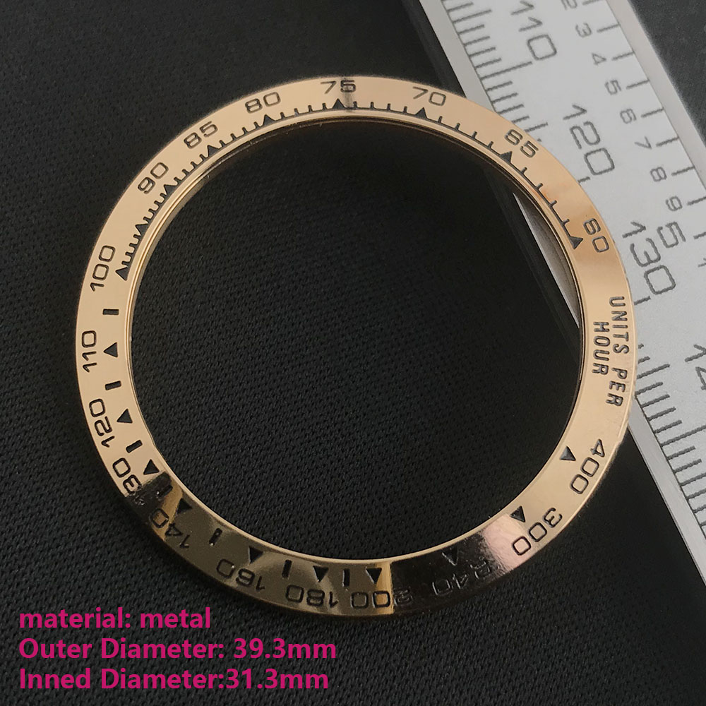 Daytona Geneigten Metall oder Keramik lünette einfüGen 39.3 * mm * 31,3mm Für Daytona uhr teile (Keine Leucht): Orange
