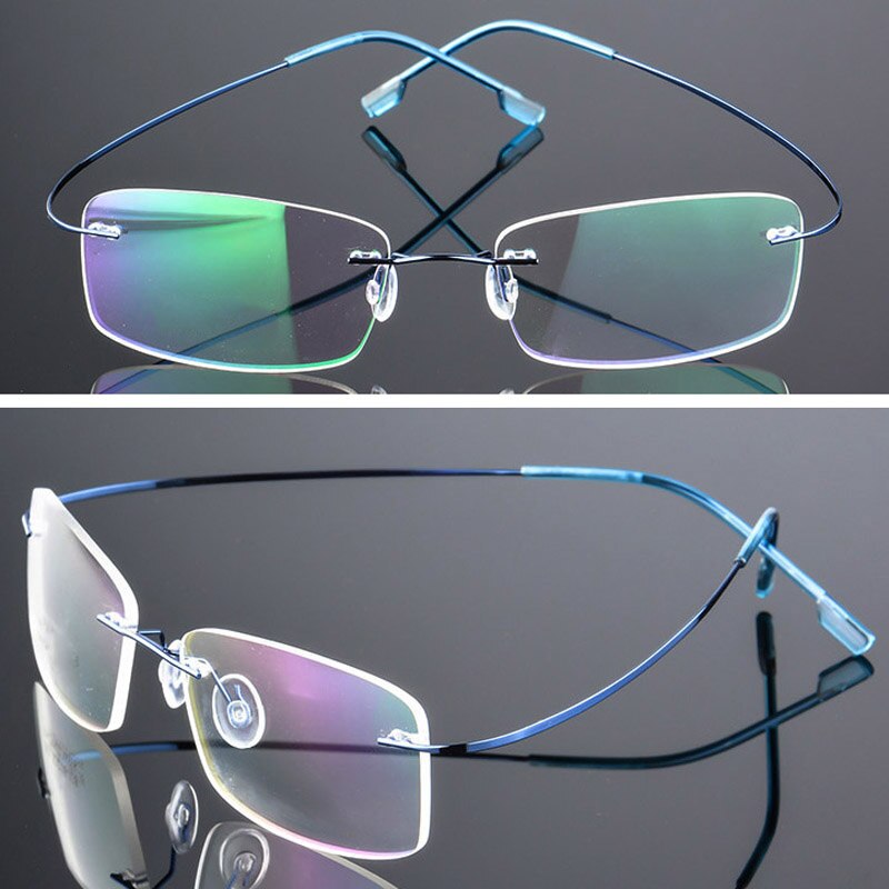 Zilead Ultralight Titanium Rimless Glasses Men Optical Sepectacles Rectangle Plain Frameless Eyeglasses Eyewear For Male