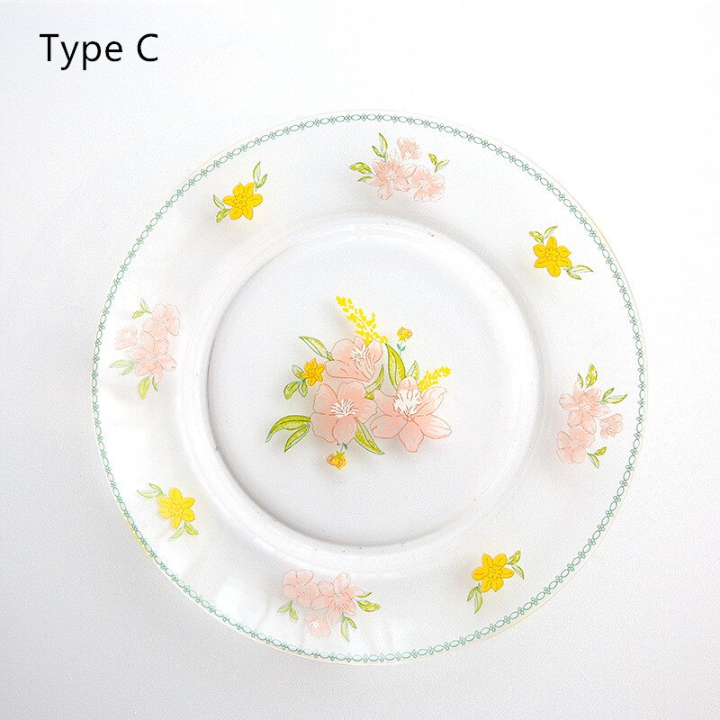 Cutelife nordisk tusindfryd gennemsigtig glasfad tallerken kage vintage salat dessert kaffe tallerken sød morgenmad fest bryllup tallerkener: C