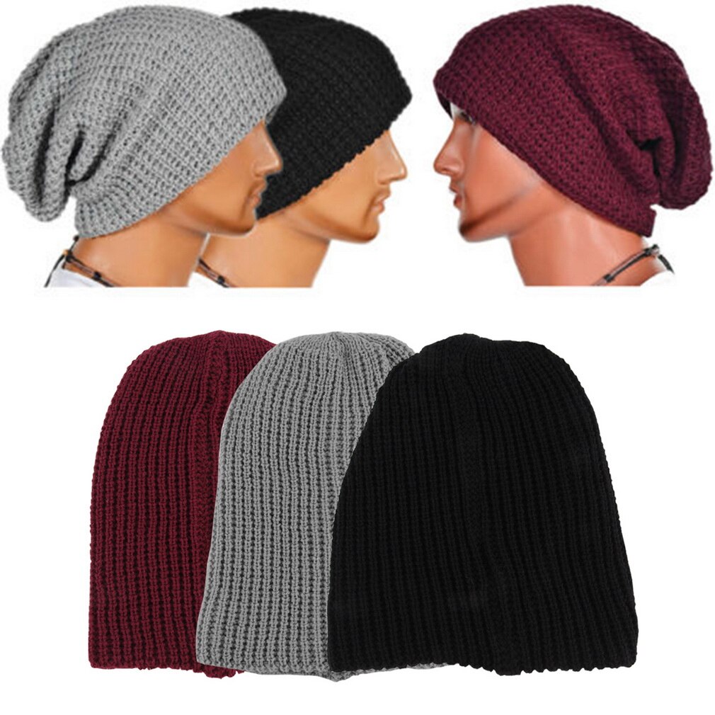 Casual Chic mannen Losse Beanie Zwarte Hoed Caps Winter Vrouwen mannen Skullies Warmte Gebreide Mutsen Effen Kleur oversized