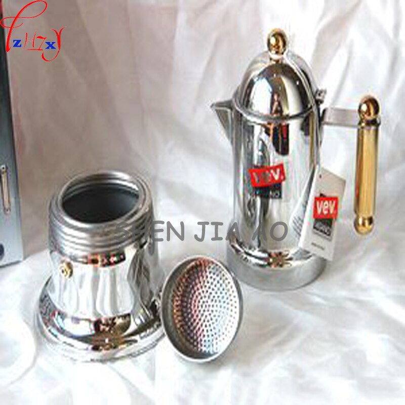 1 Uds. Cafetera Moka italiana para hogar/comercial, de acero inoxidable, 4 tazas de café, cafetera espresso italiana