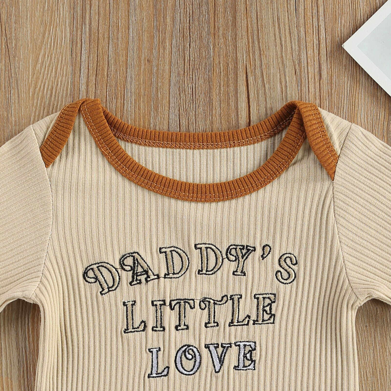 Newborn Infant Ribbed Romper, Baby Boys Girls Embroidery Letter Pattern Short Sleeve Round Neck Playsuit
