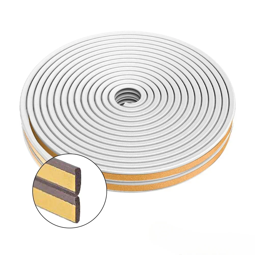 5M/10M Door Window Seal Strip DIEP Self-adhesive Acoustic Foam Sealing Strip Tape Insulation Windproof Rubber Weatherstrip: camel / 10M