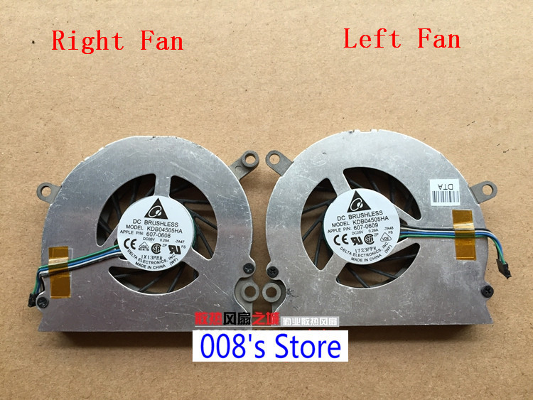 95% CPU GPU Cooler Fan For Apple MacBook Pro 15.4" C2D A1211 A1226 A1260 Left Right DELTA KDB04505HA -7A47 -7A48 DC5V 0.29A
