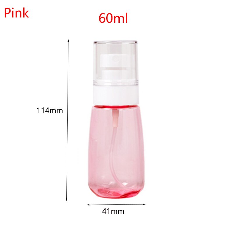 30/60/80Ml Draagbare Parfum Spray Fles Plastic Hervulbare Parfumflesjes Transparante Lege Spray Fles Cosmetische Container: Pink 60ml