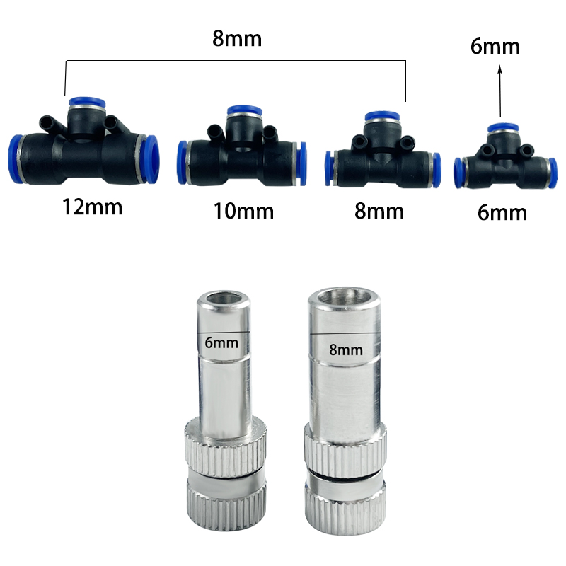 10PCS 8mm Nebbia Ugello di nebulizzazione Collegamento rapido Giardino Irrigazione dell'acqua Sprinkler per sistema di nebulizzazione a bassa pressione