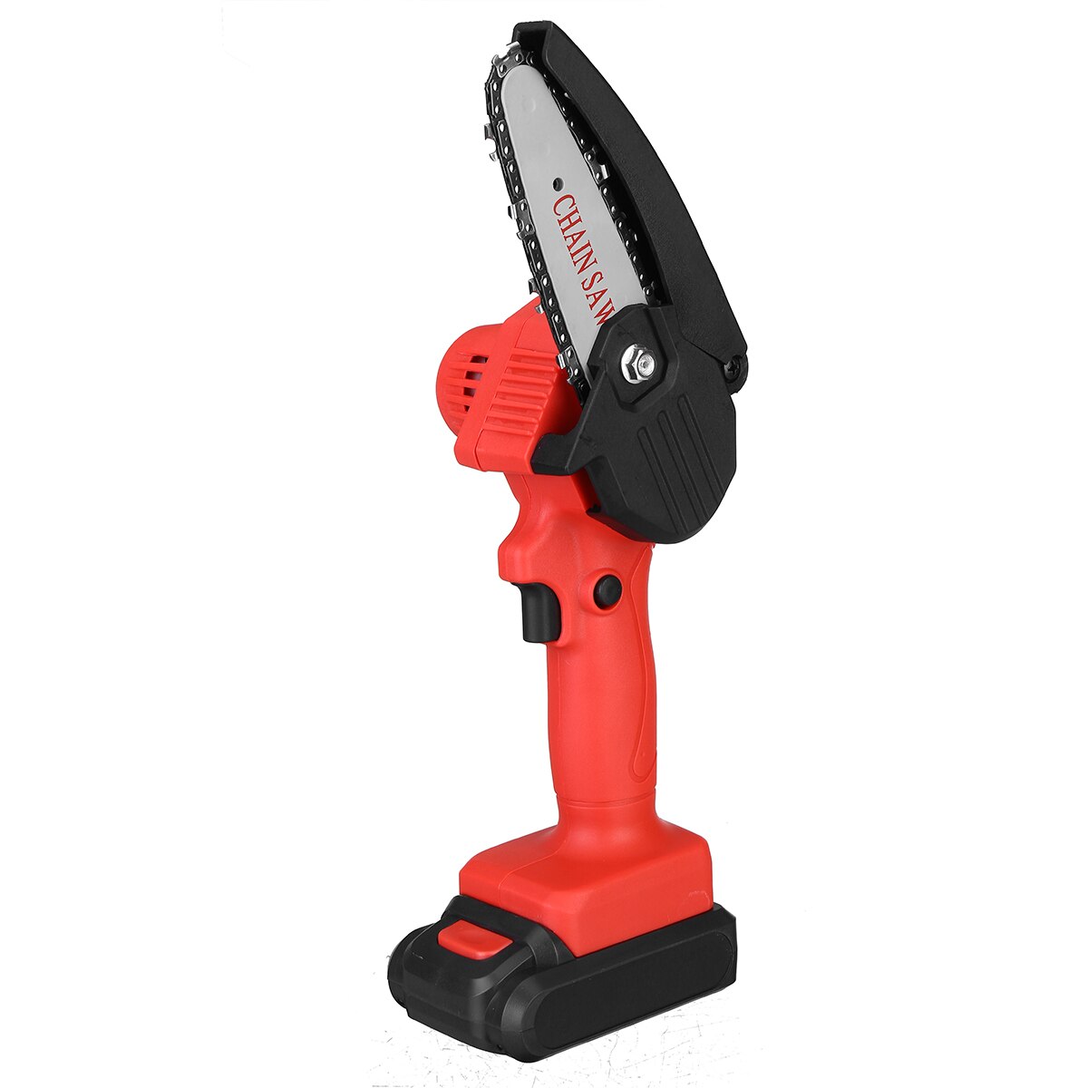 Cordless Electric Chainsaw Mini Electric Saw 4 inch Portable Electric Pruning Saw Rechargeable Wood Cutter Woodworking Tools: Red / US