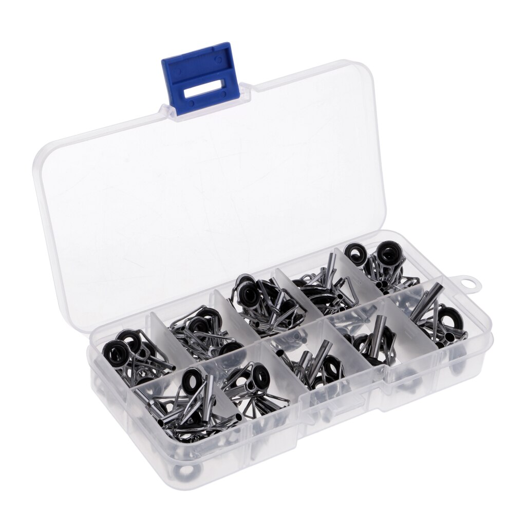 Kit de réparation de canne à pêche, 80 pièces, œillets en céramique lisse, pièces de rechange, accessoires de ligne