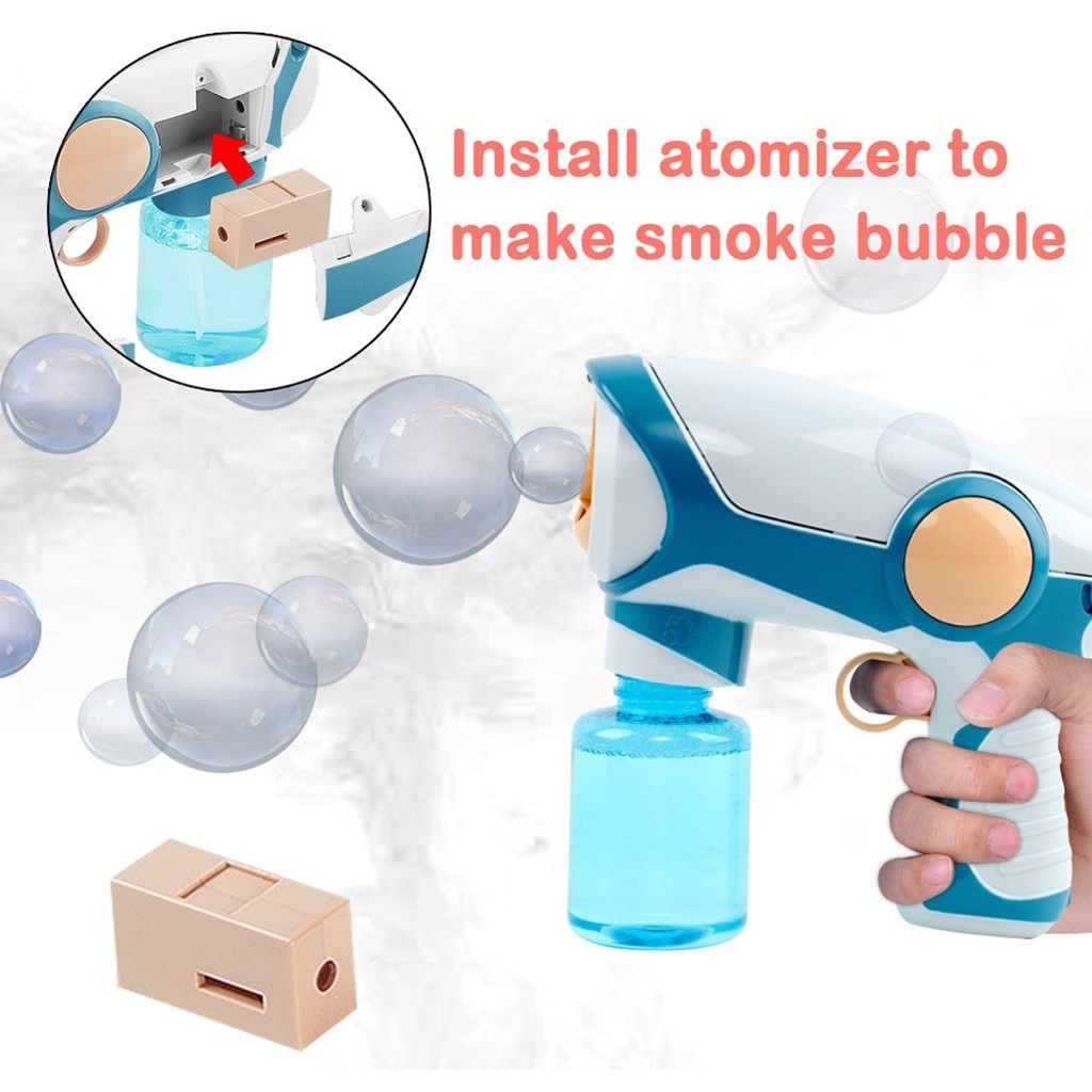 Smoke Fog Spray Bubble Machine Gun Cute Automatic Soap Water Blower Outdoor Toys For Kids Girls Boys Sport Party Home