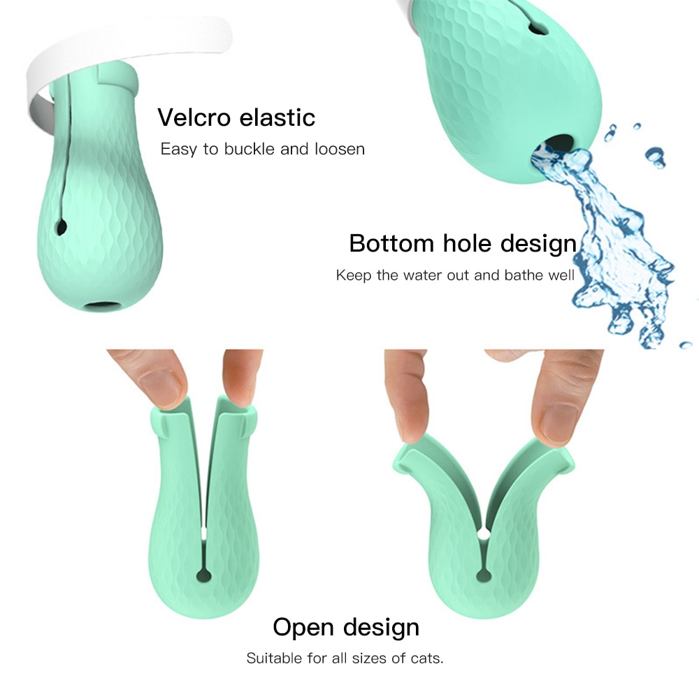 Chaussures de bain anti-égratignures pour chats, bottes réglables, protège-pattes, pour le bain, fournitures de toilettage