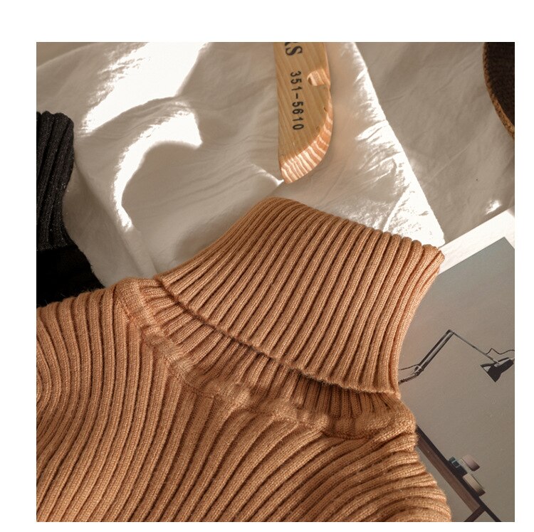 Babymeisjes trui meisjes truien effen coltrui jas jongens truien herfst gebreide kinderkleding meisjes trui pure kleur