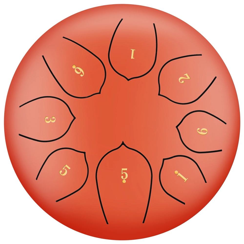 8 inches 8TONES steel tongue drum orange Steel Handpan Drum Tongue Drum Mini DrumF-Key Percussion Instrument drum