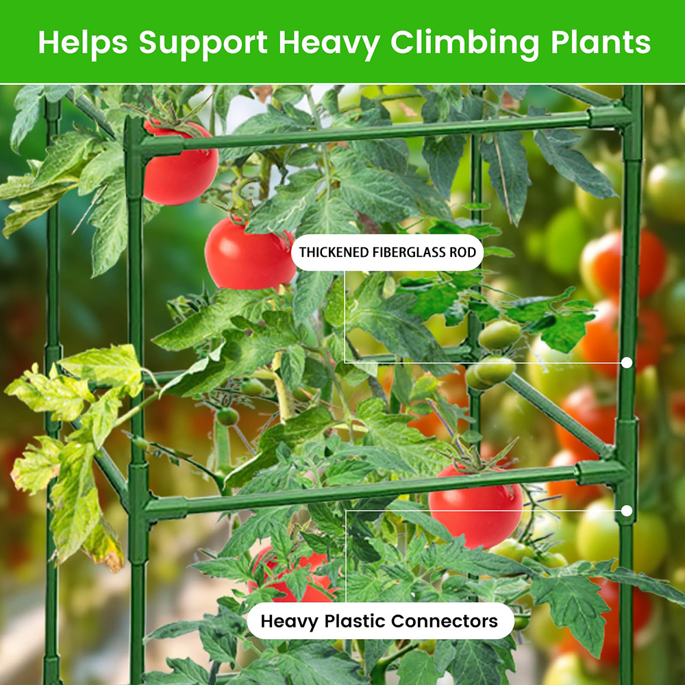 45/90/135/180cm Tomato Cages for Garden,Square Tomato Cage Heavy Duty,Height-Adjustable Tomato Trellis for Raised Garden Bed