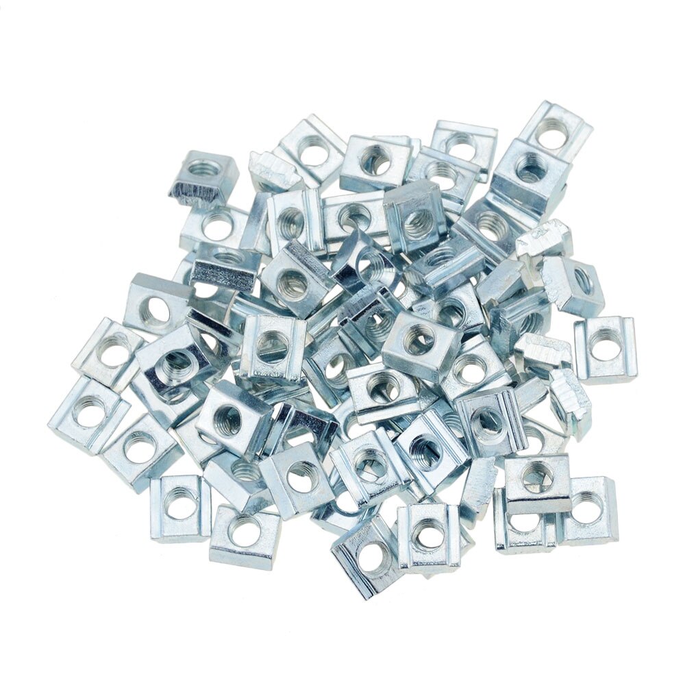 100pcs/set M3 M4 M5 T Slide Nut Fastener Galvanized T-Slot Nuts for 20 Series Aluminum Extrusion Profile