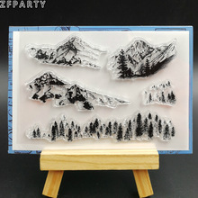 ZFPARTY Schnee Berg transparent Klar Silikon Briefmarken für DIY Scrapbooking/Karte, Der/Dekorative blätter