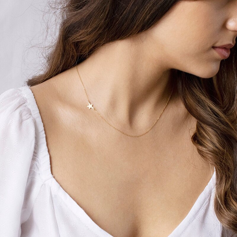 stella Gioielli Fatti A Mano Collana oro riempito Girocollo Pendenti con Gemme E Perle Boho collier Femme Kolye Collana Dei Monili per Le Donne