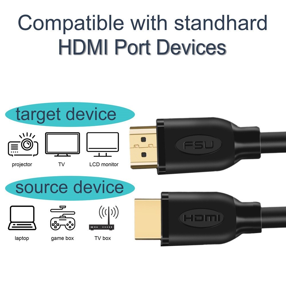 FSU HDMI-compatible Cable 4K*2K High Speed 2.0 Cable HDMI-compatible 3D  1080P HD for TV PS3/4 Projector 0.5m 1m 1.5m 2m 3m