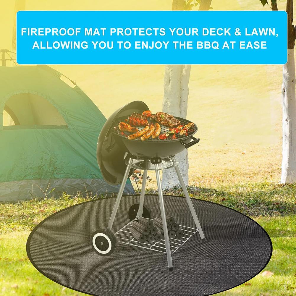 Wasserdichte feuerfeste matt, langlebige feuerfeste matt für draussen-Camping, runde Grillunterlage für Holzverbrennung, Feuerstelle, ölbeständig
