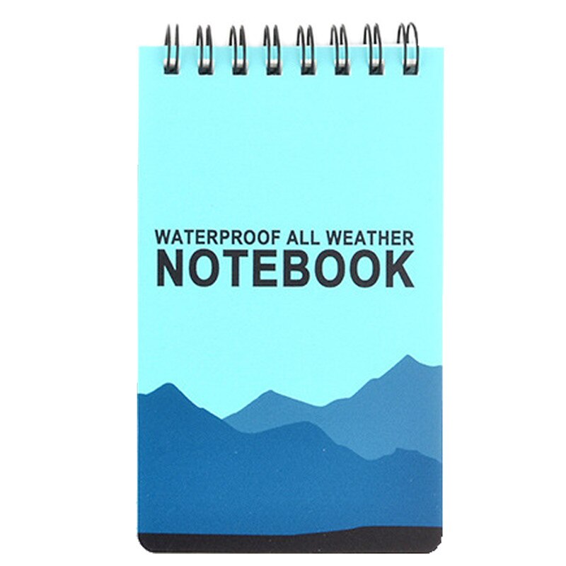 Pro Waterproof Spiral All Weather Notebook Paper Outdoor Rain Notepad 126x76mm Notebook For Office School Students Supplies: Blue