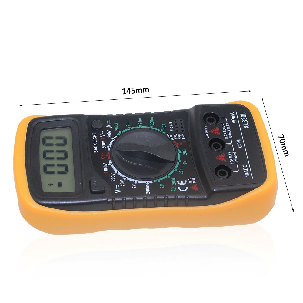 1PCS Backlight Digital LCD Multimeter Voltmeter Ammeter XL830L AC DC OHM Volt Tester Test Current