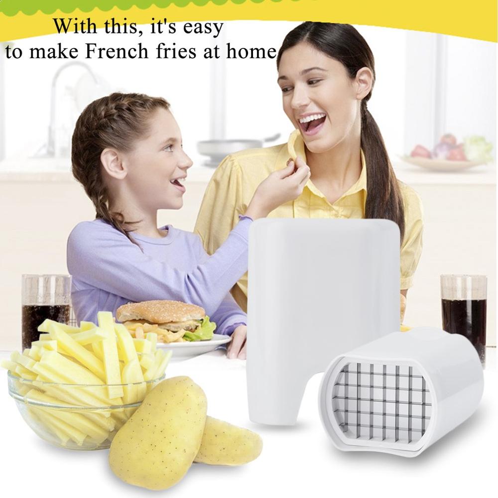 French Fry One Step Cutter Slicer Potato Fry Chipper Vegetable Fruit Kitchen Tool Slicer Chopper Chipper