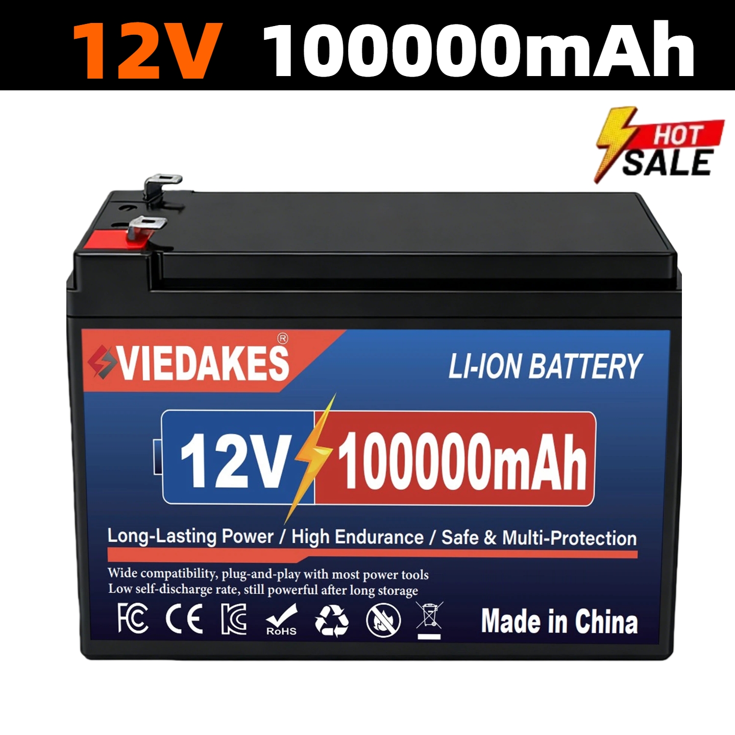 100Ah Deep Cycle 12V LiFePO4-batterij - compact voor kamperen RV zonne-boot elektrische rolstoel trollingmotor: groen