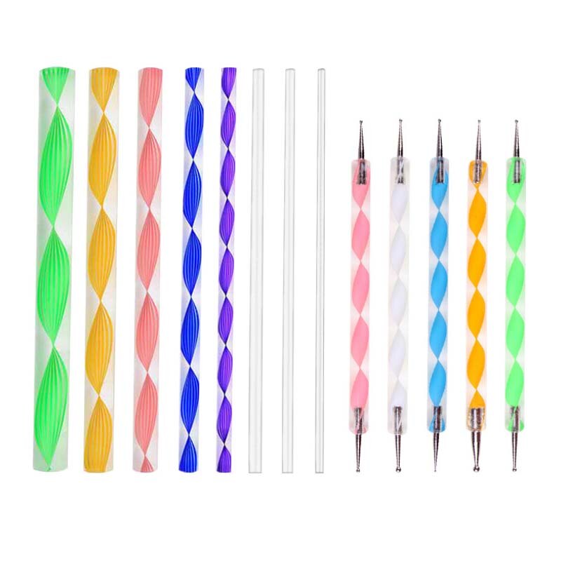 Juego de Herramientas de punteado de Mandala 13 Uds para pintar rocas, Kit de puntos de rocas de pintura, pluma de pintura de piedra de roca, plantilla de herramienta para hacer puntos de Polca