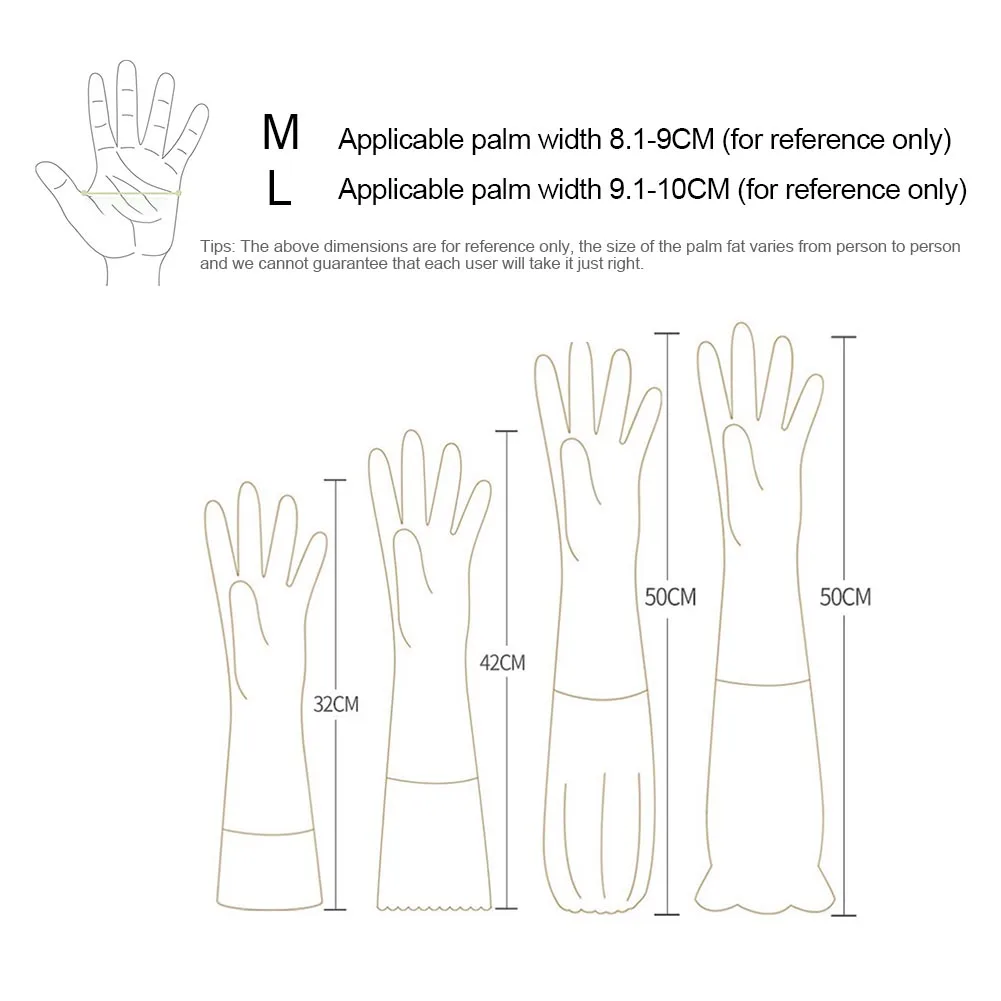 1 Pair of Disposable Gloves Latex Nitrile Rubber Gloves Kitchen/Dishwashing/Work/Garden Gloves Left and Right Hand Universal