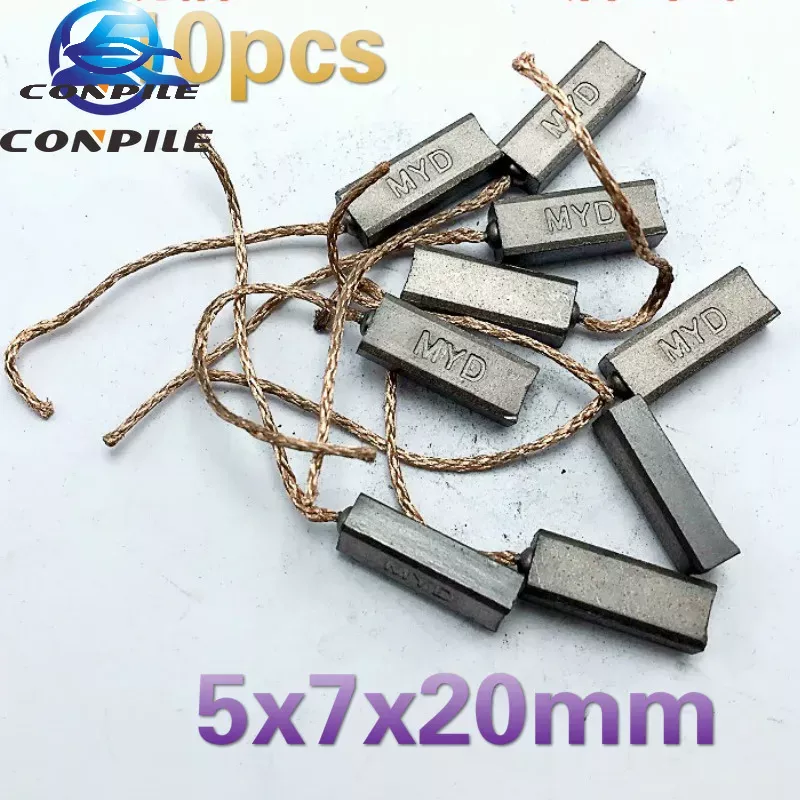 10 stk 5 x 7 x 20mm 5 x 8 x 20mm bilgenerator børste børsteregulator bak utløpsledning
