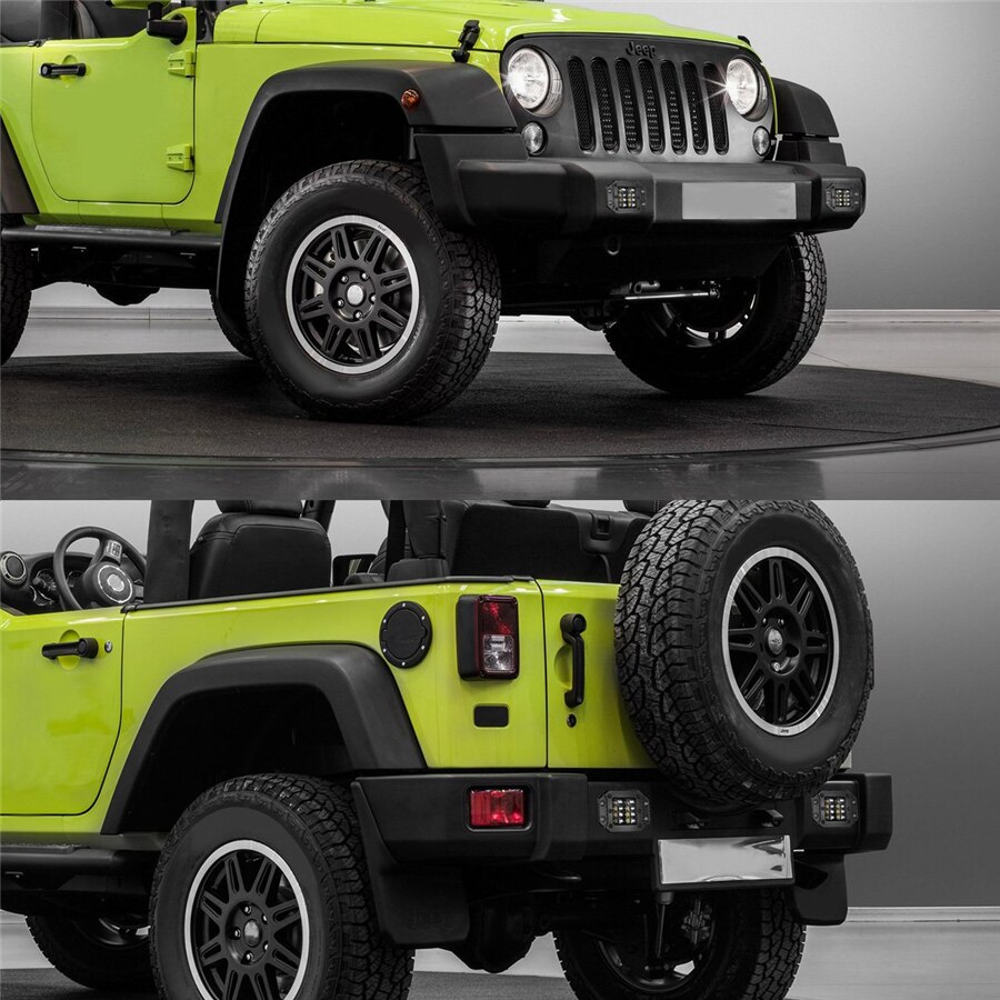 Aluminum Flush Mount LED Pods 2PCS 48W Spot Flood Combo Off Road LED Pods Flush Driving lights for UTE Bumper Reverse Lamps