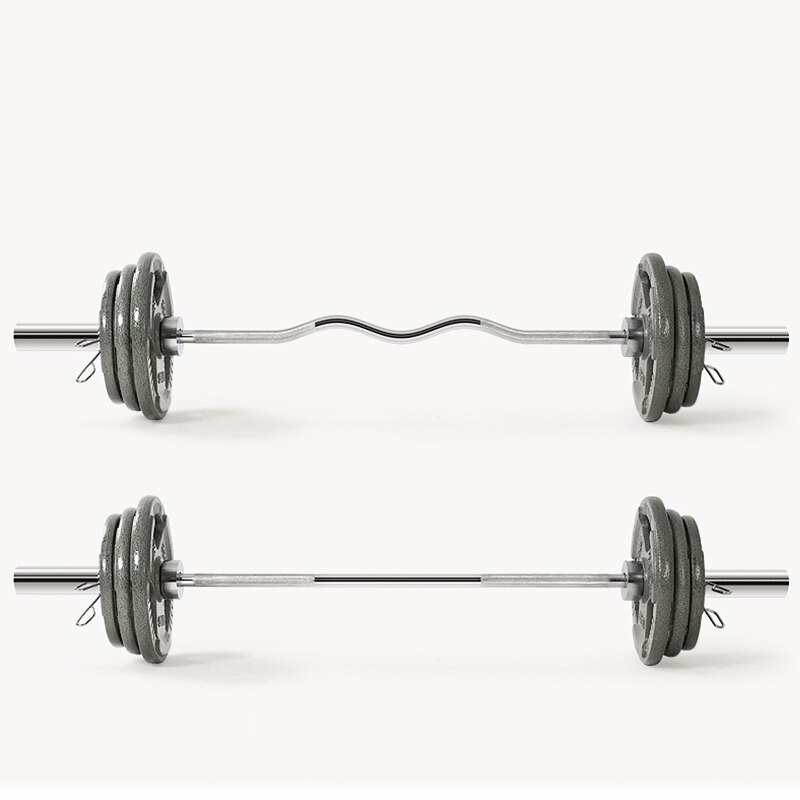 1.2M Fitness Barbell Bar Home Solid Straight Curved Weight Lifting Workout Rod For 20mm/50mm Gym Weight Plate Dumbbells Discs