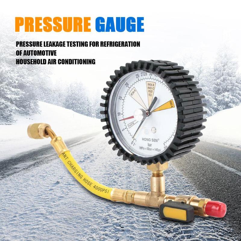 Air Conditioner Nitrogen Pressure Gauge Regulator for R134a R22 R407C R410A Refrigerant Automobile Pressure Gauge Tester
